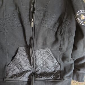 Pelle Pelle Black Quilted Pocket Zip Hoodie